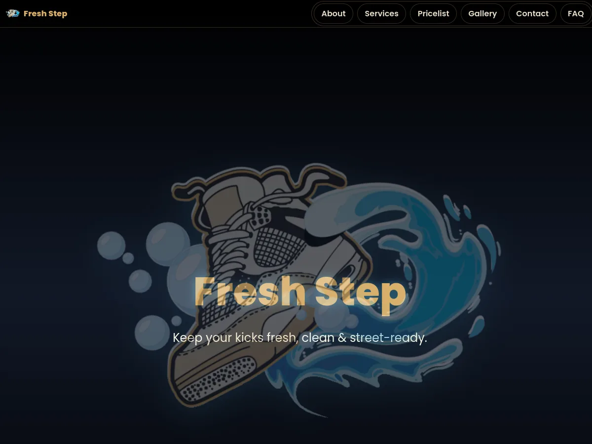 Fresh Step Shoe Cleaners website